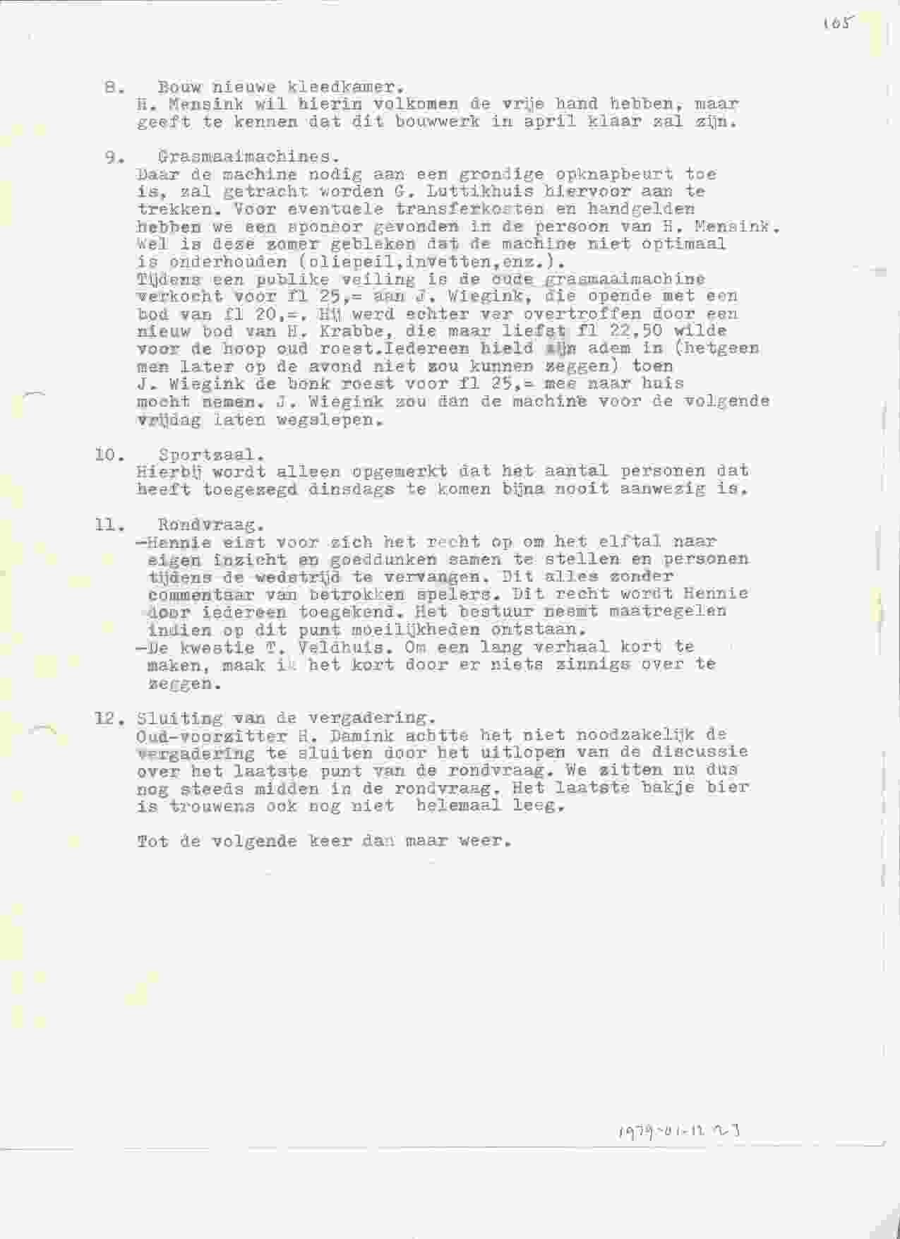 Notulen van de vergadering op 1979-01-12